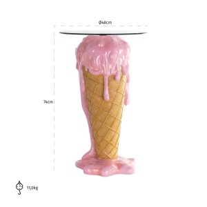 MASUTA DE CAFEA ICE PINK 48Ø, 825212, CONFECTIONATA DIN POLIRASINA SI STICLA, STIL MODERN - Img 2