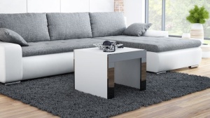MASUTA DE CAFEA LIVING TESS KWADRAT ALB/NEGRU DESIGN MODERN CM