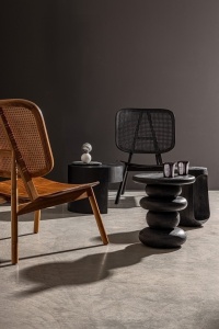 MASUTA DE CAFEA STANWOOD, NEAGRA, CONFECTIONATA DIN MDF SI FURNIR DE FRASIN, STIL MODERN - Img 3