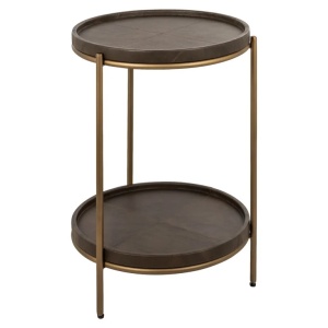 MASUTA DE CAFEA ZILON 44,5Ø, 825281, CONFECTIONATA DIN METAL, MDF SI PIELE, STIL MODERN
