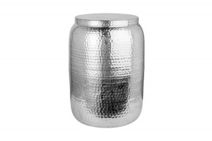 MASUTA DECORATIVA 35CM, ORIENT, DIN METAL DE CULOARE ARGINTIE, COD 40234, ASPECT INDUSTRIAL - Img 8