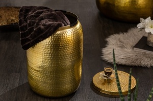 MASUTA DECORATIVA 35CM, ORIENT, DIN METAL DE CULOARE AURIE, COD 40233, ASPECT INDUSTRIAL - Img 4