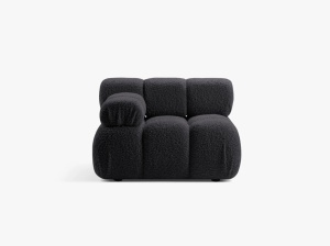 MODUL CANAPEA BELLIS, PE STANGA, GRI GRAFIT, CU TAPITERIE DIN TEXTIL BOUCLE ROLF, MICADONI