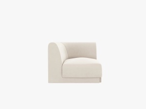 MODUL CANAPEA MILEY, BEJ DESCHIS, CU TAPITERIE DIN CATIFEA BLUVEL, MICADONI