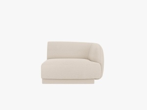 MODUL CANAPEA MILEY, PE DREAPTA, BEJ, CU TAPITERIE DIN TEXTIL BOUCLE BALOO, MICADONI