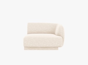 MODUL CANAPEA MILEY, PE DREAPTA, BEJ DESCHIS, CU TAPITERIE DIN TEXTIL CHENILLE HAGA, MICADONI
