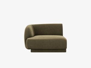 MODUL CANAPEA MILEY, PE STANGA, VERDE, CU TAPITERIE DIN CATFEA BLUVEL, MICADONI