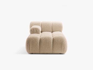 MODUL SEZLONG COLTAR BELIS, PE STANGA, NISIPIU, CU TAPITERIE DIN TEXTL BOUCLE ROLF, MICADONI