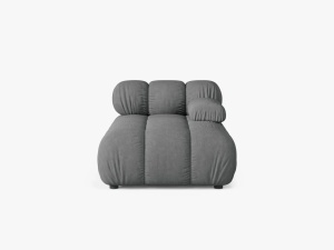 MODUL SEZLONG COLTAR BELLIS, PE DREAPTA, GRI, CU TAPITERIE DIN TEXTIL STRUCTURAT LBERTY, MICADONI