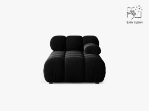 MODUL SEZLONG COLTAR BELLIS, PE DREAPTA, NEGRU, CU TAPITERIE DIN CATIFEA VENUS, MICADONI