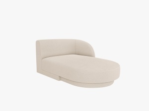 MODUL SEZLONG MILEY, PE DREAPTA, BEJ, CU TAPITERIE DIN TEXTIL BOUCLE BALOO, MICADONI