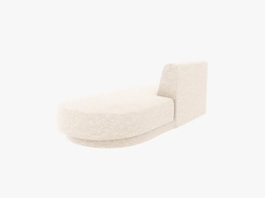 MODUL SEZLONG MILEY, PE DREAPTA, BEJ DESCHIS, CU TAPITERIE CHENILLE HAGA, MICADONI - Img 2