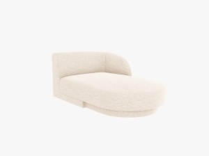 MODUL SEZLONG MILEY, PE DREAPTA, BEJ DESCHIS, CU TAPITERIE DIN TEXTIL CHENILLE HAGA, MICADONI