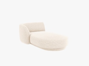 MODUL SEZLONG MILEY, PE STANGA, BEJ FILDES, CU TAPITERIE DIN TEXTIL CHENILLE HAGA, MICADONI - Img 2