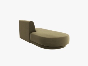 MODUL SEZLONG MILEY, PE STANGA, VERDE, CU TAPITERIE DIN CATIFEA BLUVEL, MICADONI