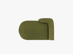 MODUL SEZLONG MILEY, PE STANGA, VERDE MASLINIU INCHIS, CU TAPITERIE DIN TEXTIL BOUCLE BALOO, MICADONI - Img 3
