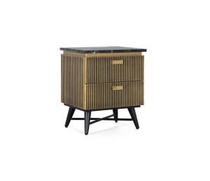 NOPTIERA 60CM, BRONZ/NEGRU, DIN LEMN MASIV DE MANGO/MARMURA, GINER Y COLOMER - Img 2