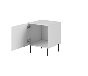 NOPTIERA, CAMA-HOLE-SZAFKI-NOCNE-BI/BI, ALB MAT, DIN PLACI LAMINATE SI MDF, DESIGN MODERN