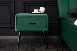 NOPTIERA SIXTIES 50CM , PICIOARE DIN METAL SI CATIFEA, CULOARE VERDE INCHIS