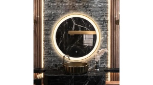 OGLINDA BAIE REA MMJ, CU LED, 50CM, AURIU, DIN STICLA, CALITATE SUPERIOARA - Img 4