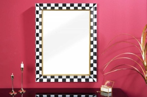 OGLINDA DE PERETE, CHESS 80CM, NEGRU- ALB-AURIU, COD 43630, MODEL DEOSEBIT - Img 2
