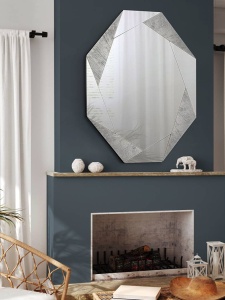 OGLINDA DECORATIVA 120CM, LAVERNA, COD 434799 , ARGINTIU, DESIGN MODERN