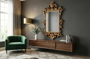 OGLINDA DEOSEBITA, OPULENT 125CM, RAMA AURIE, POLIURETAN, MDF SI OGLINDA, ARTIM GROUP SELECTION