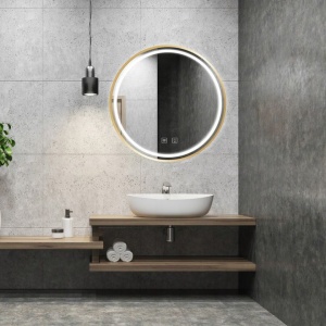 Oglindă LED 70cm MMJ BRUSH GOLD - Img 2
