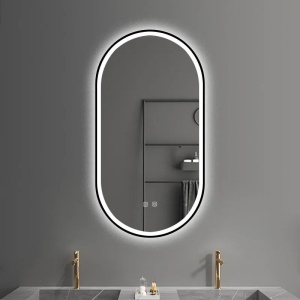 Oglindă LED OVL 50x100cm Black - Img 2