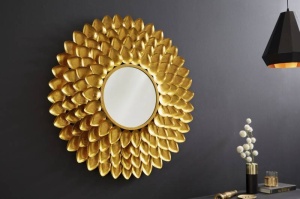 OGLINDA MODERNA 90CM,FLOWER, COD 41762, STIL MODERN, REALIZATA DIN METAL DE CULOARE AURIE - Img 2