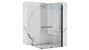 PARAVAN DE DUS REA CORTIS, 120CM, NEGRU, DIN STICLA, CALITATE SUPERIOARA - Img 7