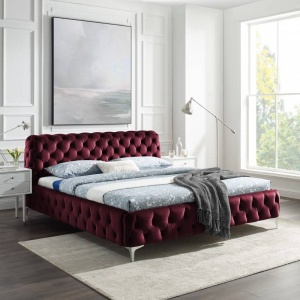 PAT DIN CATIFEA, BAROCK 180X200CM, DE CULOARE BORDO, COD 41437