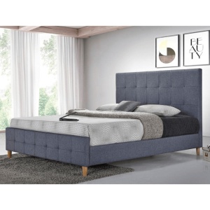 PAT MATRIMONIAL 180x200CM, BALDER, TEXTIL GRI, STIL MODERN