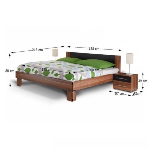 PAT MATRIMONIAL CU 2 NOPTIERE 180x200 MARTINA STIL MODERN TK - Img 3