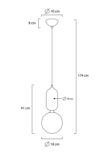 PENDUL BOY S FI18, NEGRU, DIN METAL SI STICLA, STIL MODERN, B2 - Img 6