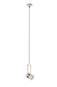 PENDUL CU LED-URI BLINK 1, AURIU/ALB MAT, DIN ALUMINIU SI PLASTIC OPAL, STIL MODERN, B2 - Img 5