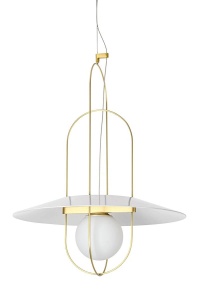PENDUL CU LED-URI FUENTE, ALAMA/ALB, DIN METAL SI STICLA, STIL MODERN, B2