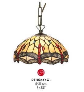 PENDUL DEOSEBIT TIFFANY, COD DT1034Y+C1, DIN METAL SI STICLA