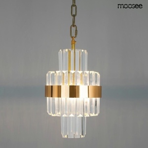 PENDUL IMPERO AURIU, CONFECTIONAT DIN CRISTAL SI METAL, STIL MODERN - Img 2