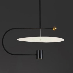 PENDUL LED APP589-1CP, 80x45 cm, NEGRU SI AURIU, DIN OTEL DE INALTA CALITATE, STIL MODERN, TU - Img 7