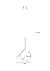 PENDUL LED EXCLUSIVIST 180CM, FLAT, METAL SI LED, DESIGN MODERN