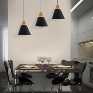 PENDUL SCANDI A APP056, 25x126 cm, NEGRU, DIN ALUMINIU SI LEMN, STIL MODERN, TU - Img 3