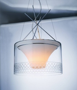 PENDUL VULCANO, DIN STCLA SI METAL, STIL MODERN, B2 - Img 3