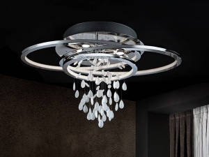 PLAFONIERA BRUMA, 90 CM, CROM, DIN METAL, STICLA SI ACRIL, STIL MODERN