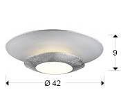 PLAFONIERA HOLE, 42 CM, ALB MAT/CROM/OPAL, DIN METAL SI ACRIL, STIL MODERN - Img 3