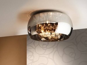 PLAFONIERA LED, ARGOS 40CM, STICLA SI CRISTAL, DESIGN MODERN, SCHULLER