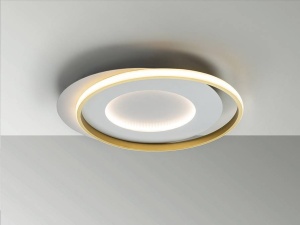 PLAFONIERA LIMBOS, 58 CM, ALB/AURIU/OPAL, DIN METAL, ALUMINIU SI SILICON, STIL MODERN - Img 2