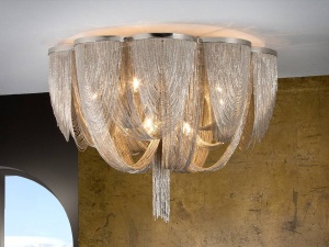 PLAFONIERA MINERVA, 68 CM, NICHEL, DIN METAL, STIL MODERN