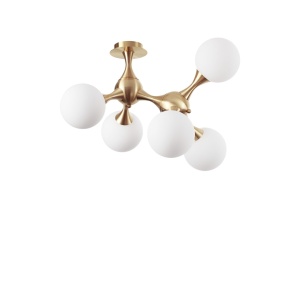PLAFONIERA NODI PL5, ALAMA/ALB, DIN METAL, STIL MODERN