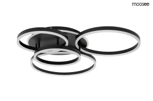PLAFONIERA RINGS 5, NEGRU, REALIZATA DIN OTEL INOXIDABIL, STIL MODERN